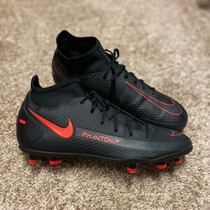 Nike Phantom GT Black & Red Soccer Cleats sock style, New w/o box